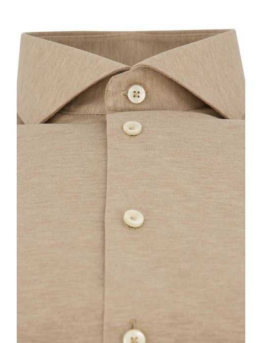 overhemd mouwlengte 7 beige John Miller Slim Fit