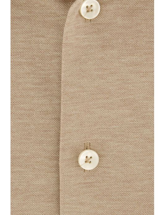 overhemd mouwlengte 7 beige John Miller Slim Fit