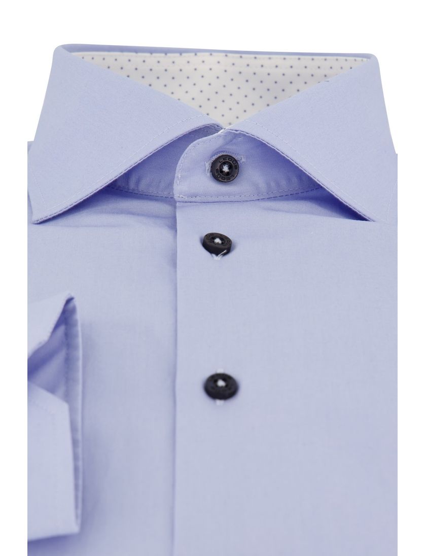 Ledub overhemd mouwlengte 7 Modern Fit New lichtblauw effen wide spread boord