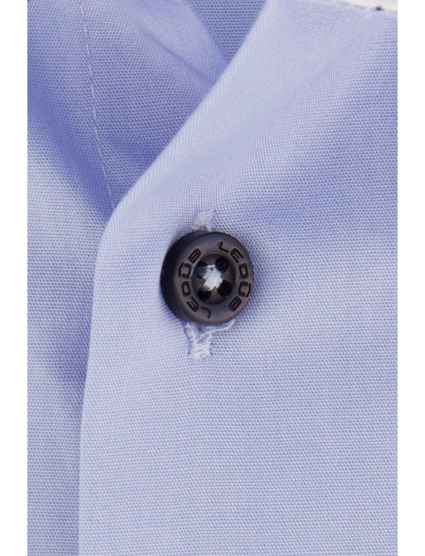 Ledub overhemd mouwlengte 7 Modern Fit New lichtblauw effen wide spread boord