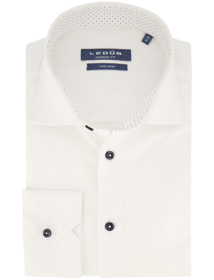 Ledub overhemd wit mouwlengte 7 Modern Fit