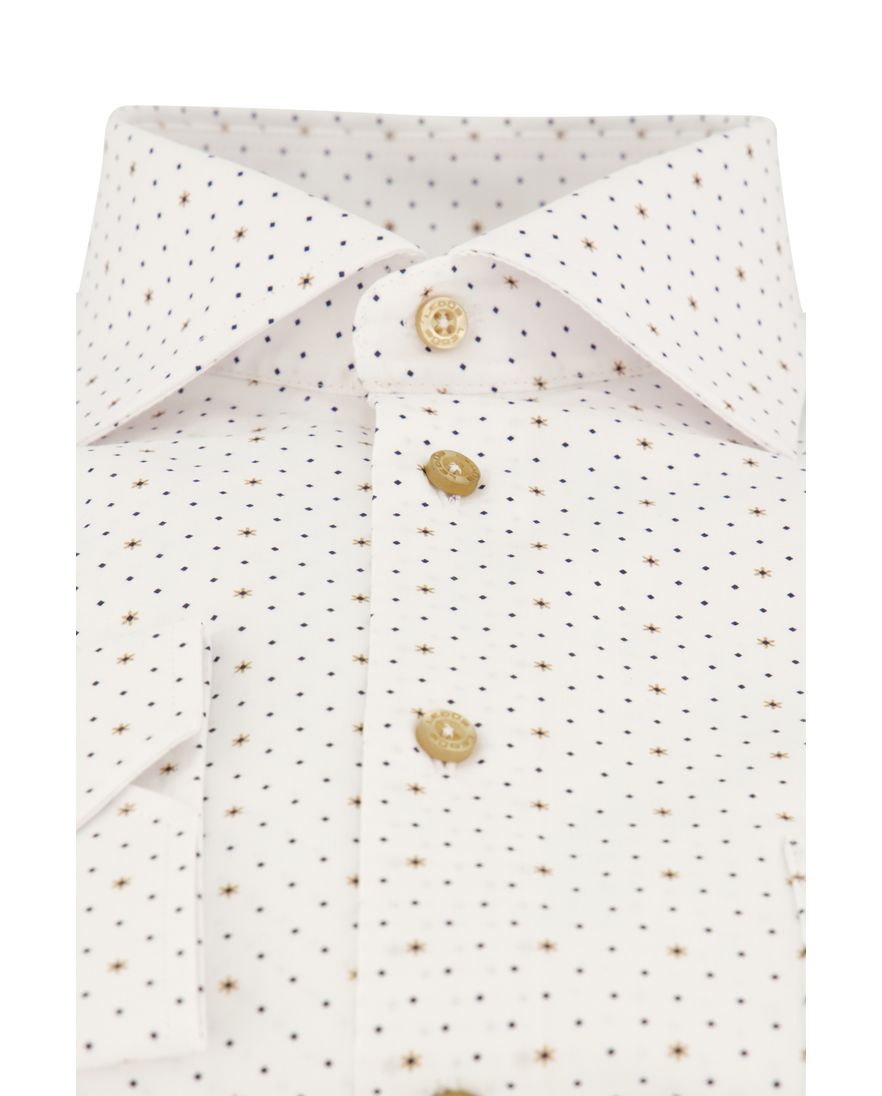 Ledub overhemd mouwlengte 7 Modern Fit New wit geprint