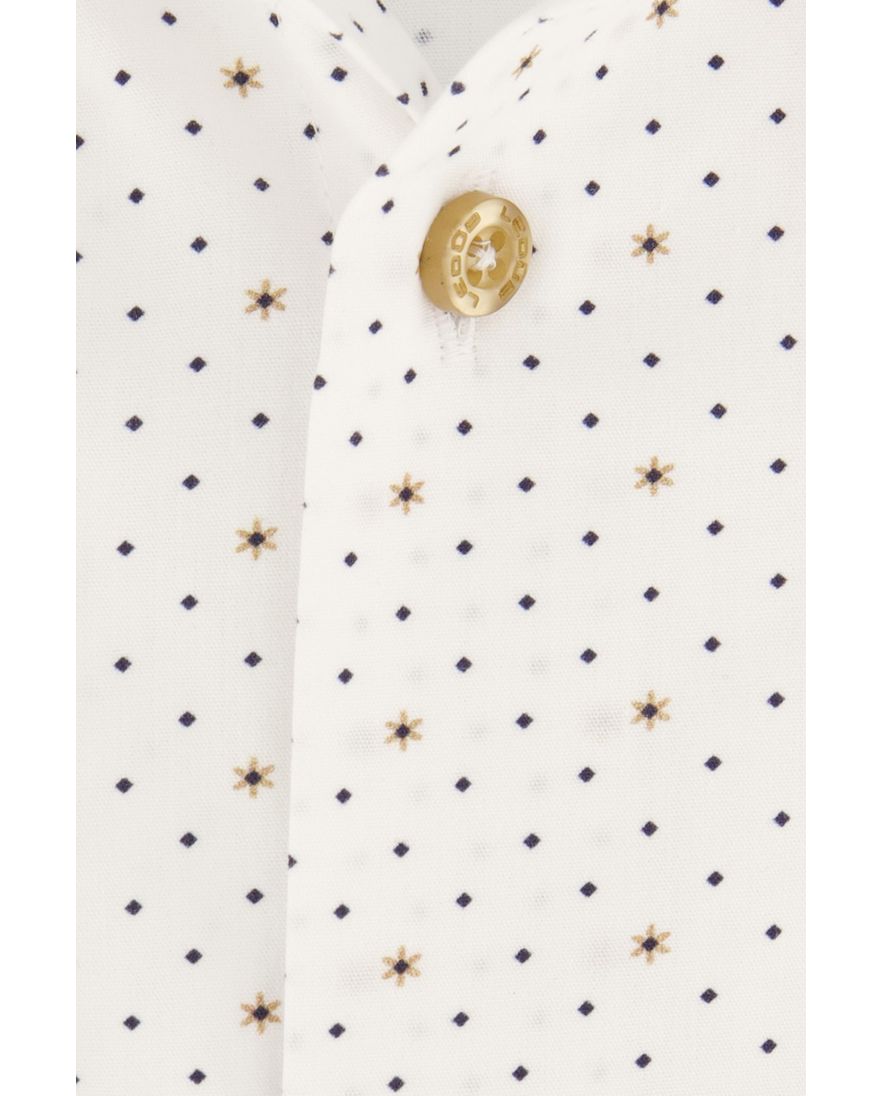 Ledub overhemd mouwlengte 7 Modern Fit New wit geprint