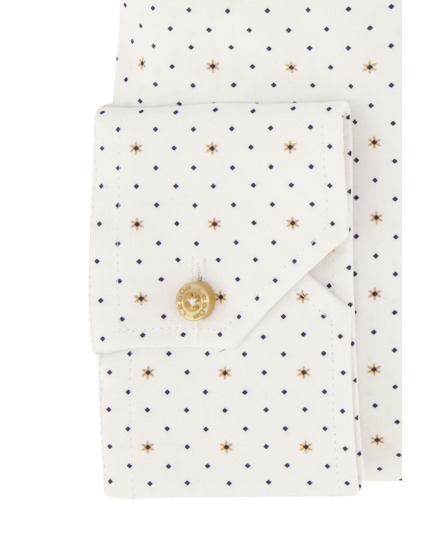 Ledub overhemd mouwlengte 7 Modern Fit New wit geprint