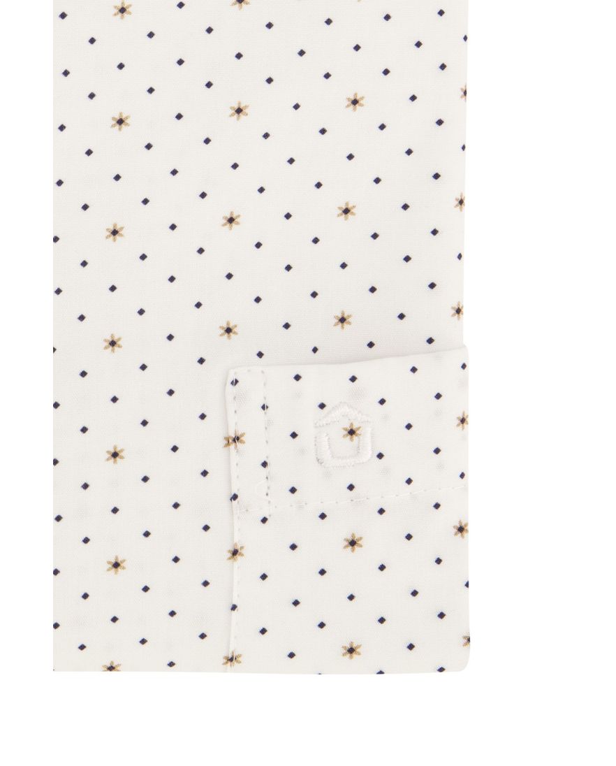 Ledub overhemd mouwlengte 7 Modern Fit New wit geprint