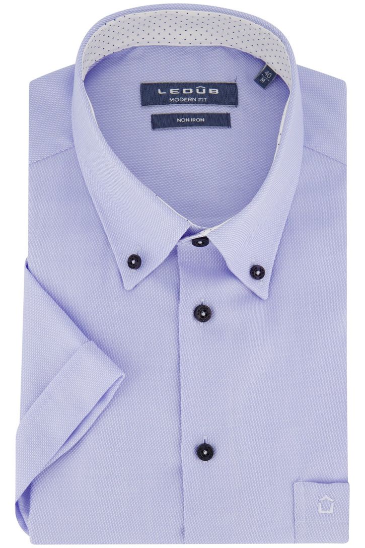 Ledub overhemd korte mouw normale fit lichtblauw