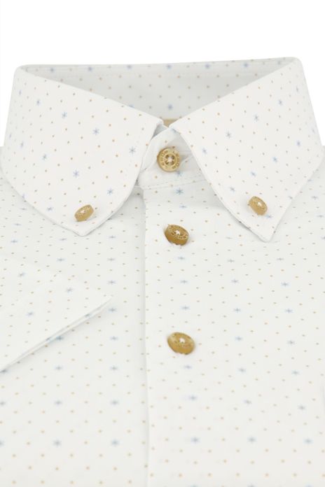 Ledub modern fit overhemd wit korte mouw
