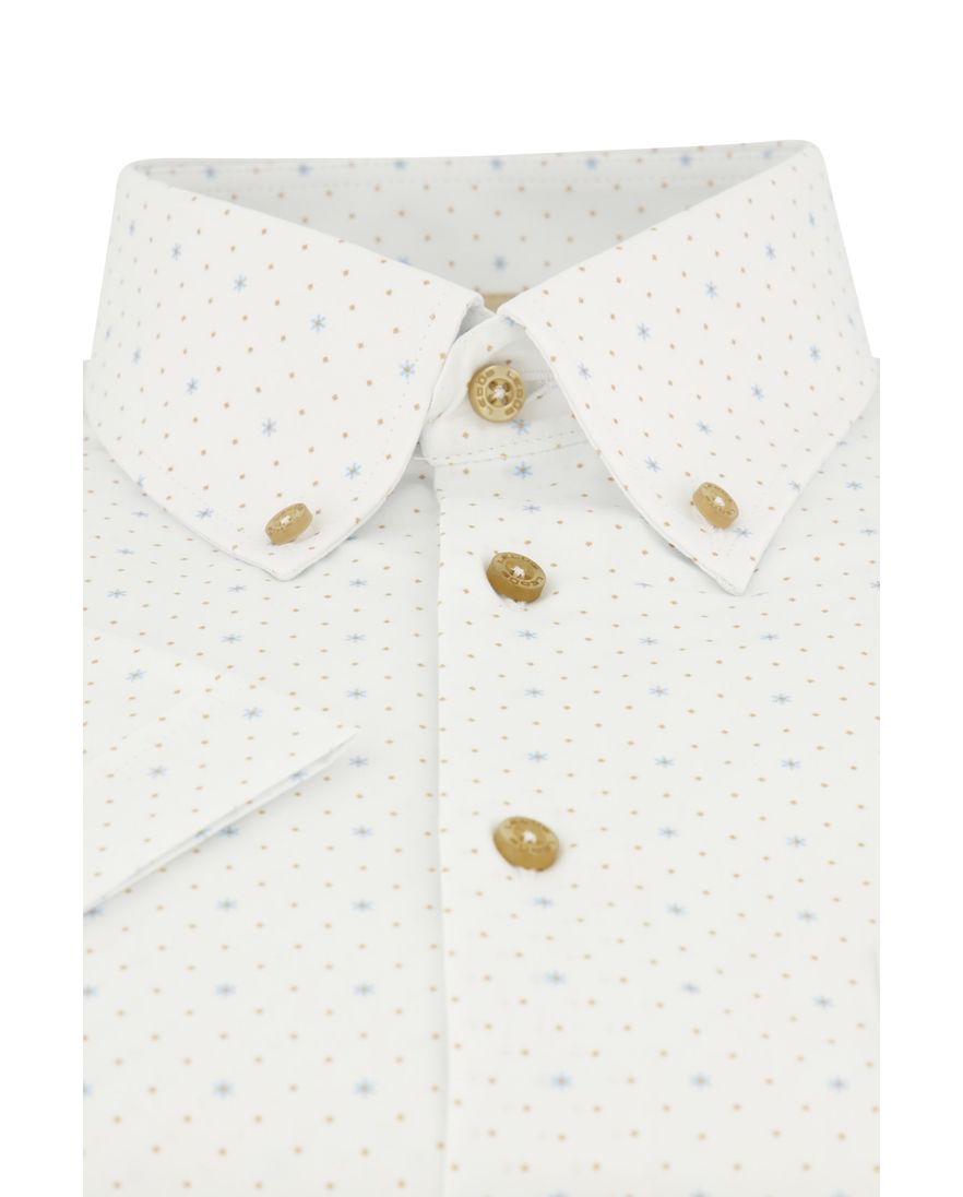 Ledub modern fit overhemd wit korte mouw