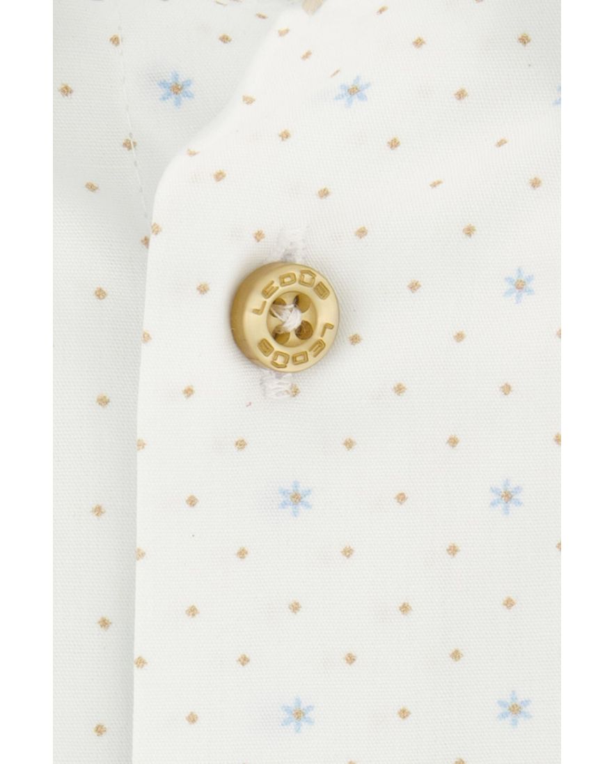 Ledub modern fit overhemd wit korte mouw