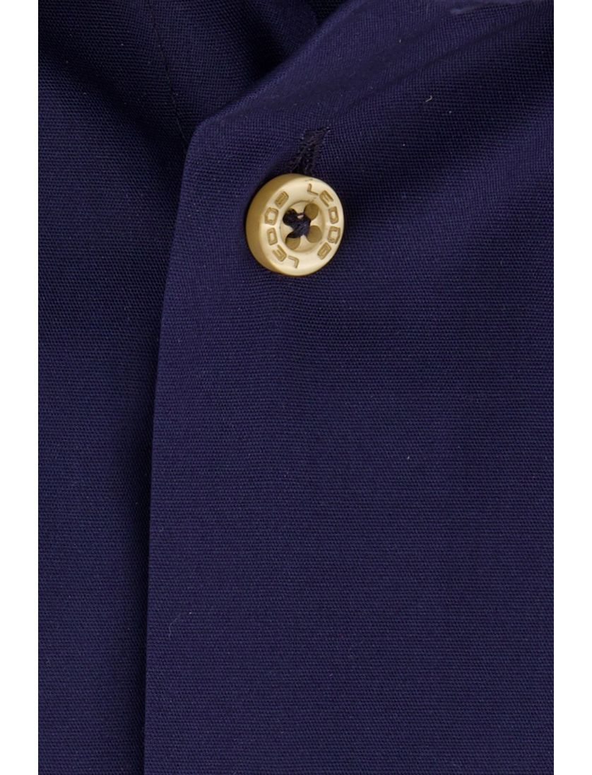 Ledub normale fit overhemd korte mouw donkerblauw