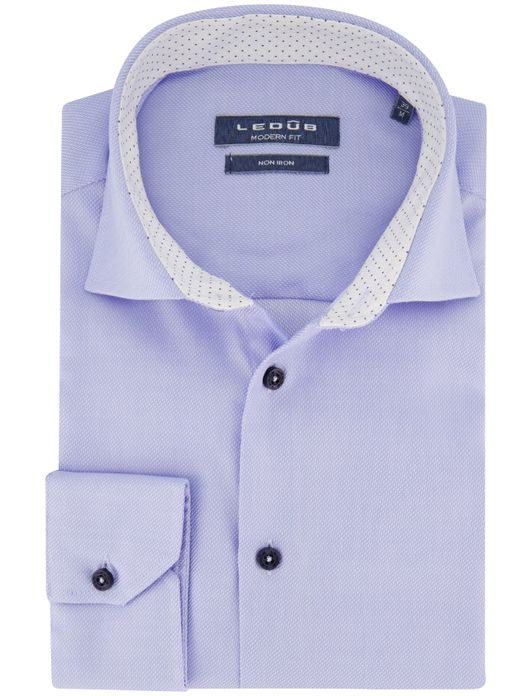 Ledub overhemd lichtblauw strijkvrij