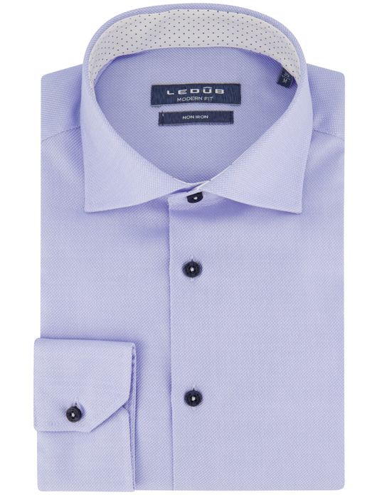 Ledub overhemd lichtblauw strijkvrij