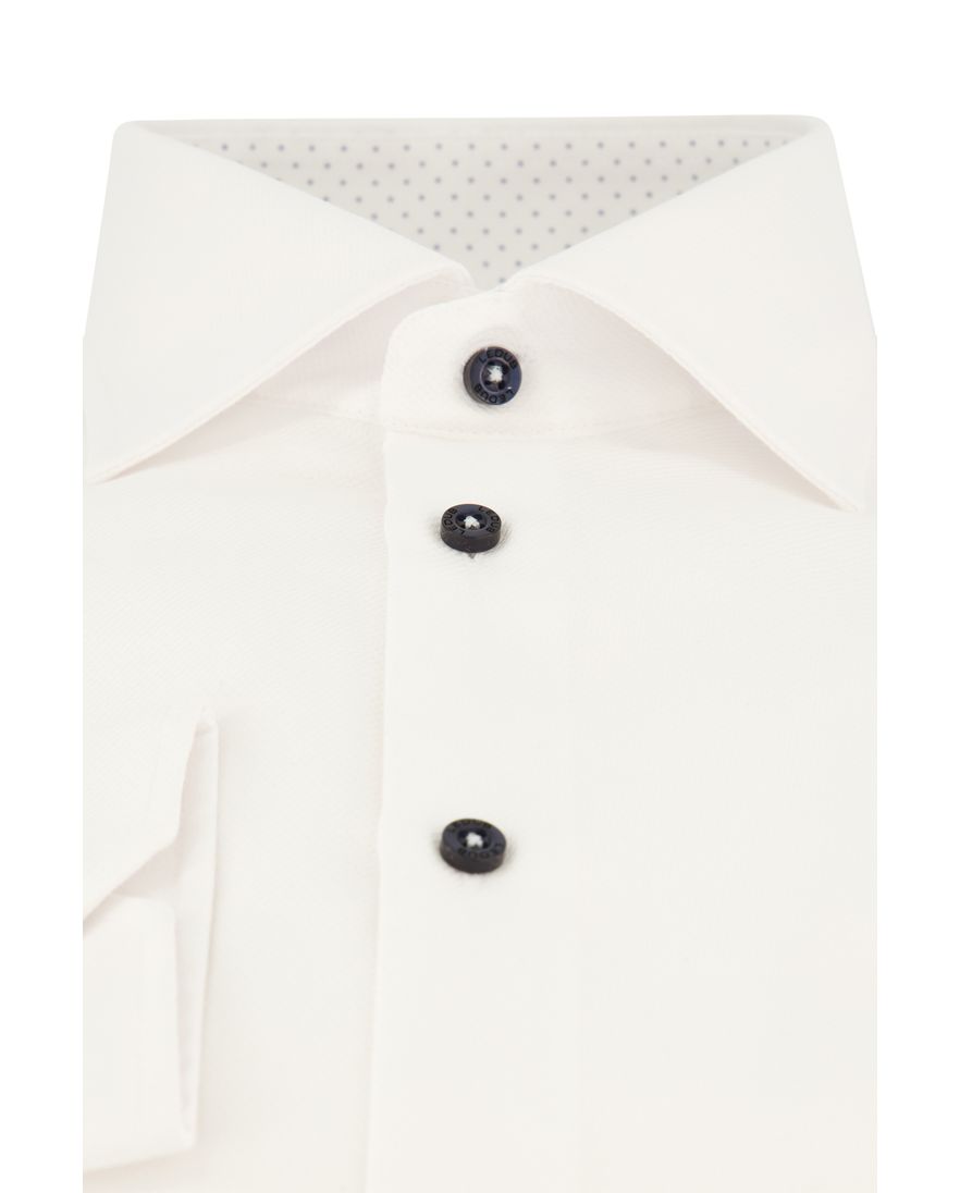 Ledub business overhemd normale fit wit wide spread boord