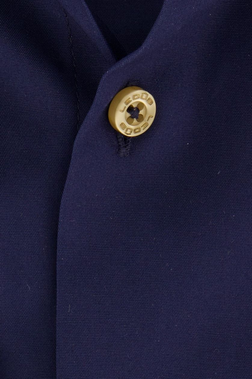 Ledub overhemd modern fit donkerblauw effen