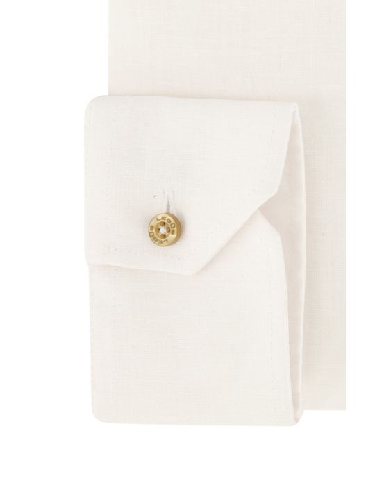 Ledub overhemd wit effen