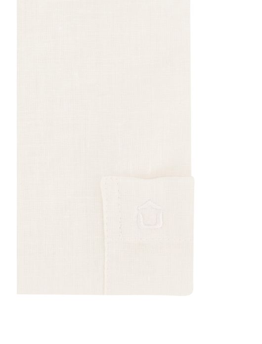 Ledub overhemd wit effen