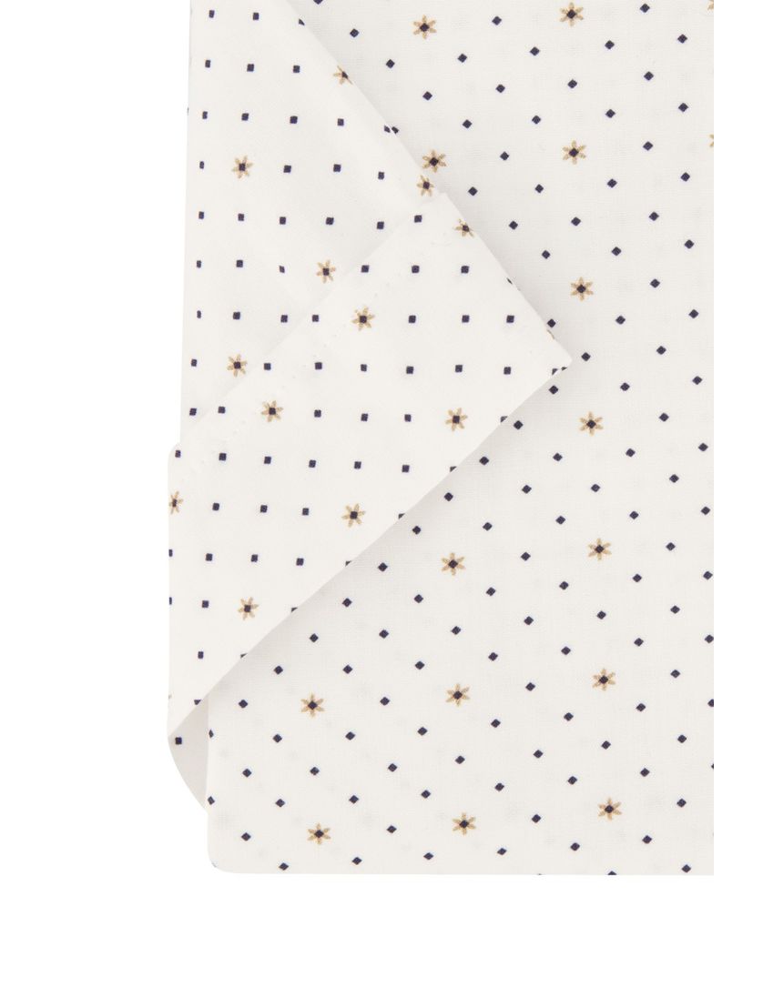 Ledub overhemd korte mouw normale fit wit geprint