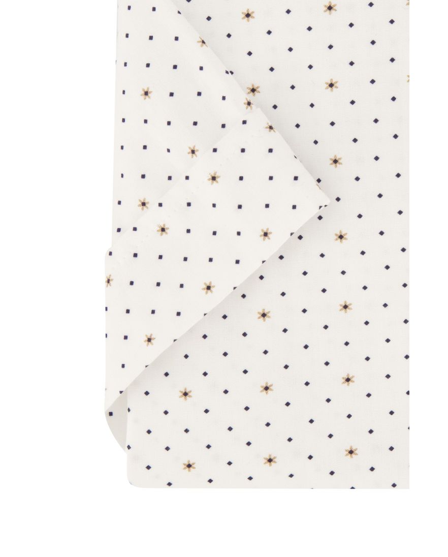 Ledub overhemd korte mouw wit geprint button down