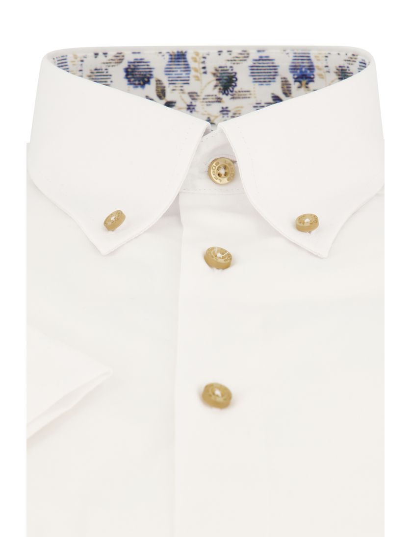 Ledub strijkvrij overhemd wit korte mouw Modern Fit