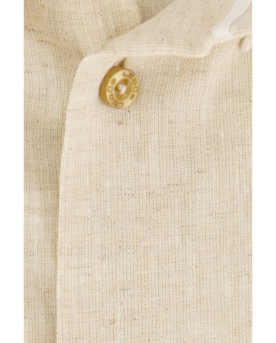 Ledub overhemd korte mouw beige button down