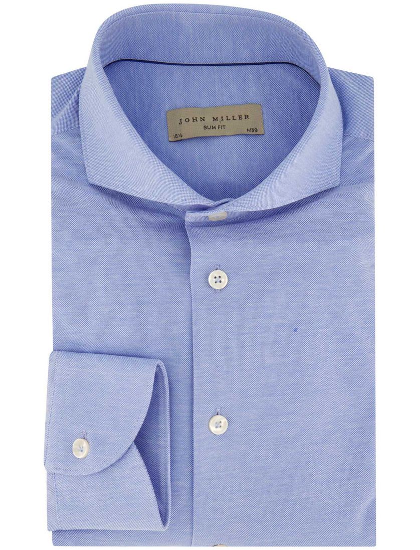 katoenen John Miller overhemd slim fit blauw
