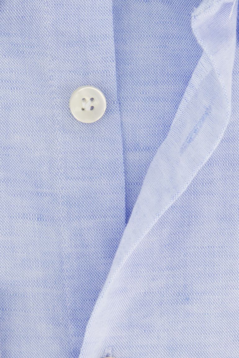 John Miller gemêleerd overhemd Tailored Fit lichtblauw katoen