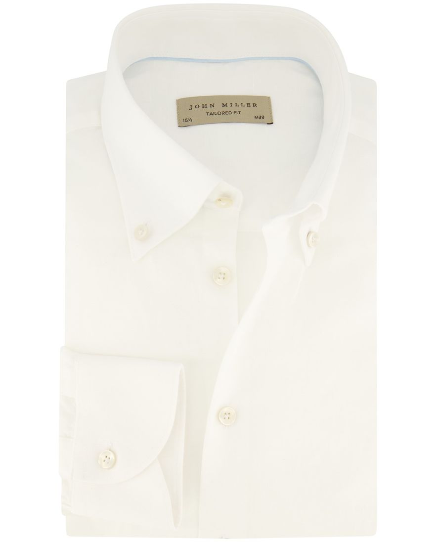 John Miller Tailored Fit wit overhemd katoen
