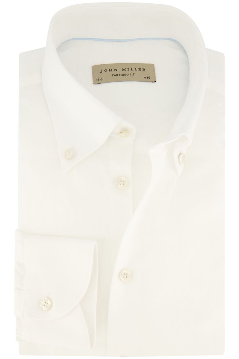 John Miller Tailored Fit wit overhemd katoen