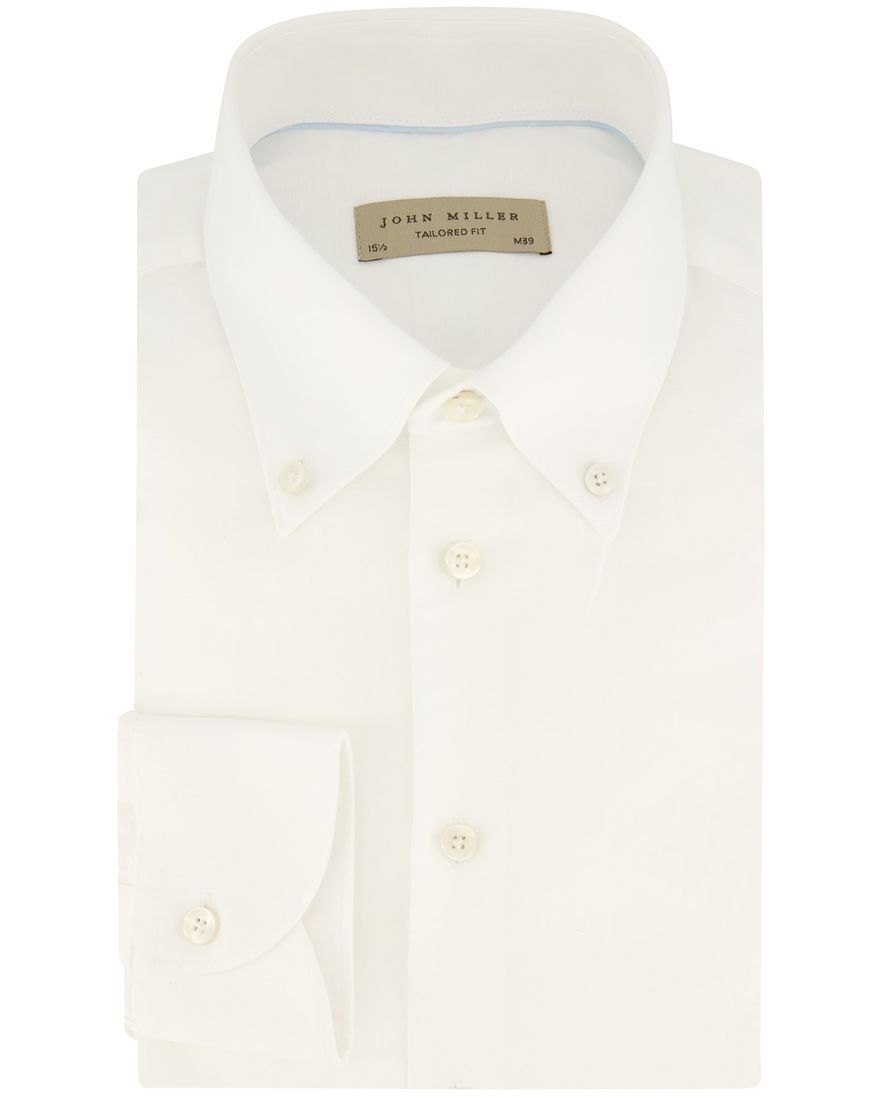 John Miller Tailored Fit wit overhemd katoen