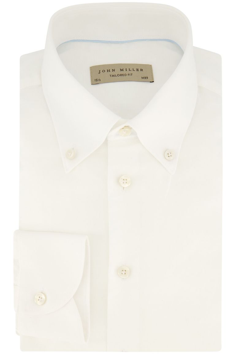 John Miller Tailored Fit wit overhemd katoen