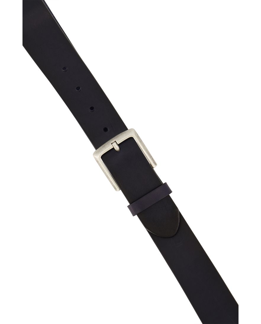 Lindenmann leren riem navy effen