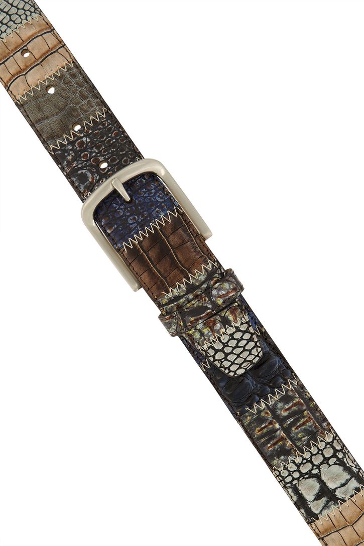 Riem Lindenmann patchwork bruin leer