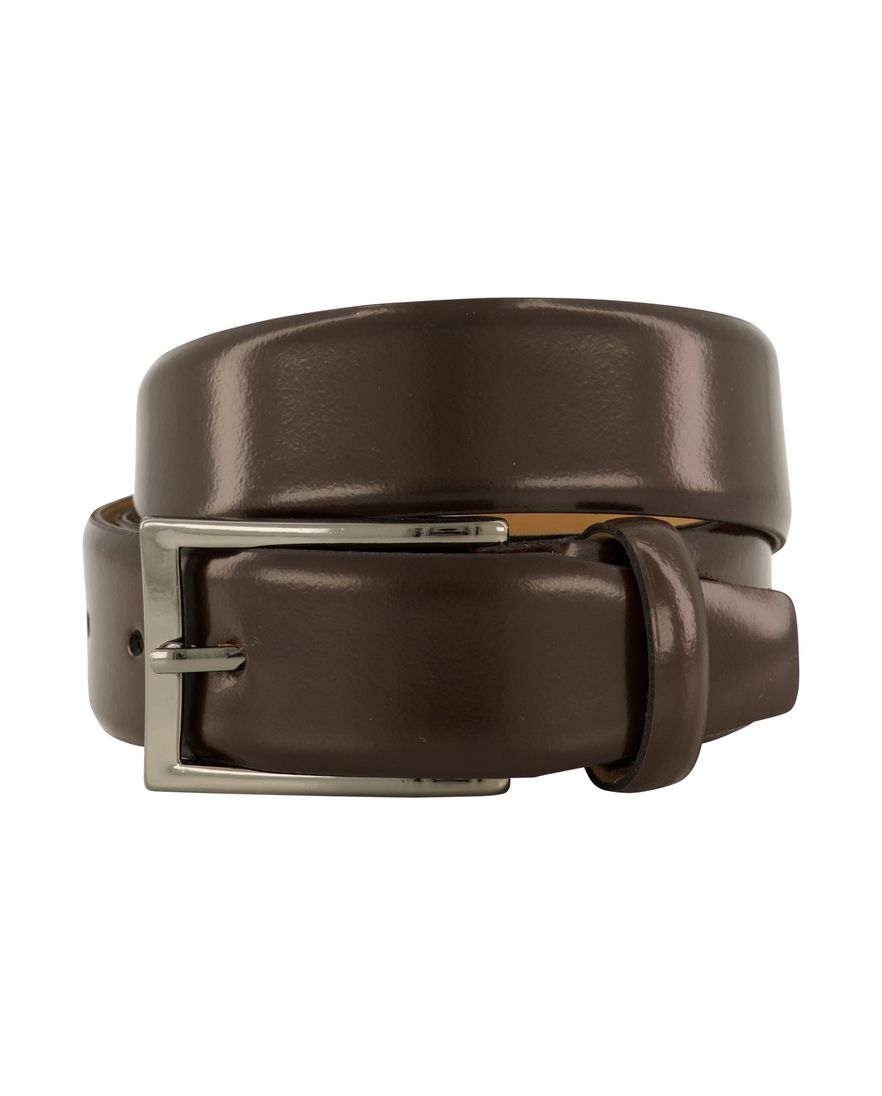 Lindenmann riem effen bruin leer