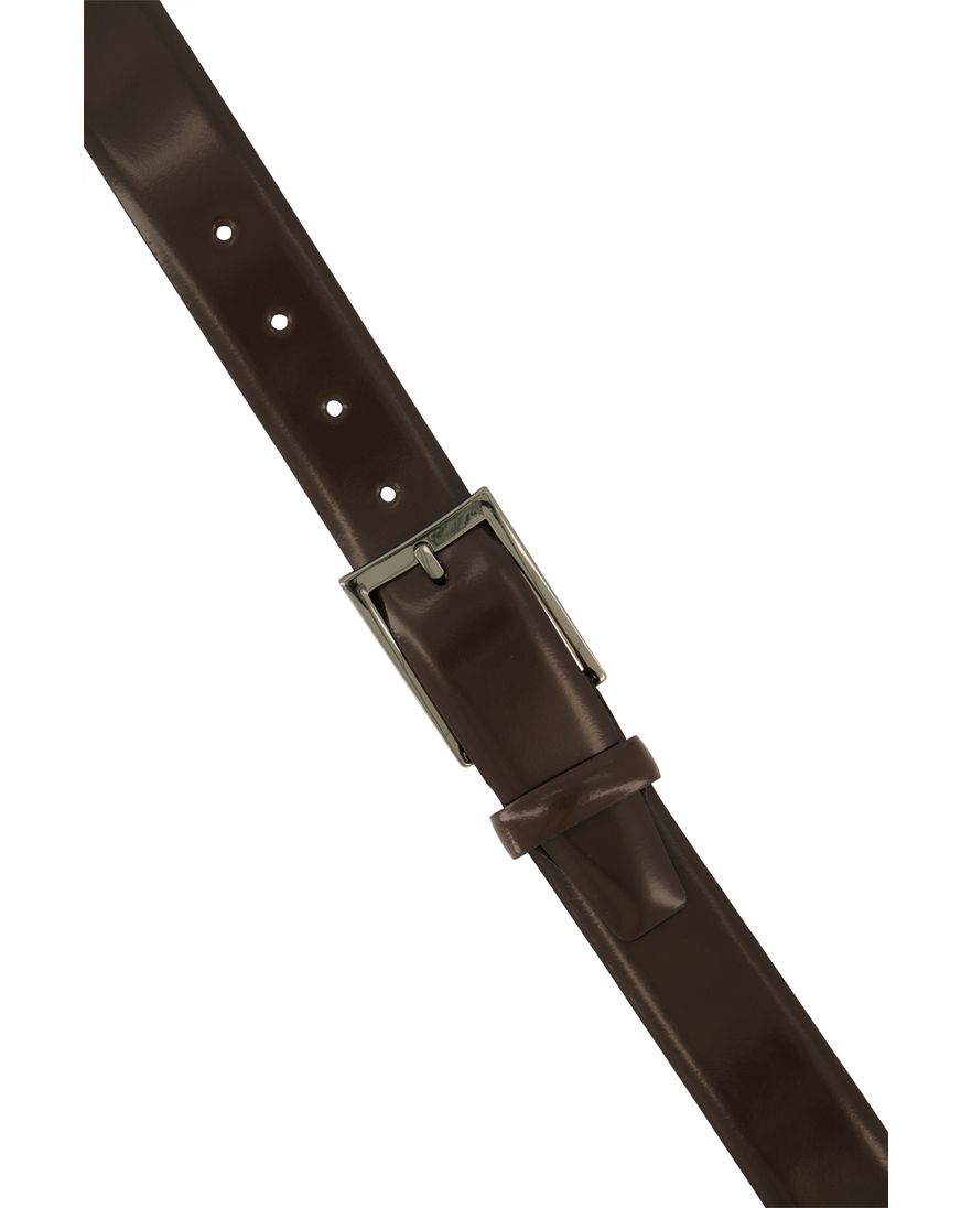 Lindenmann riem effen bruin leer