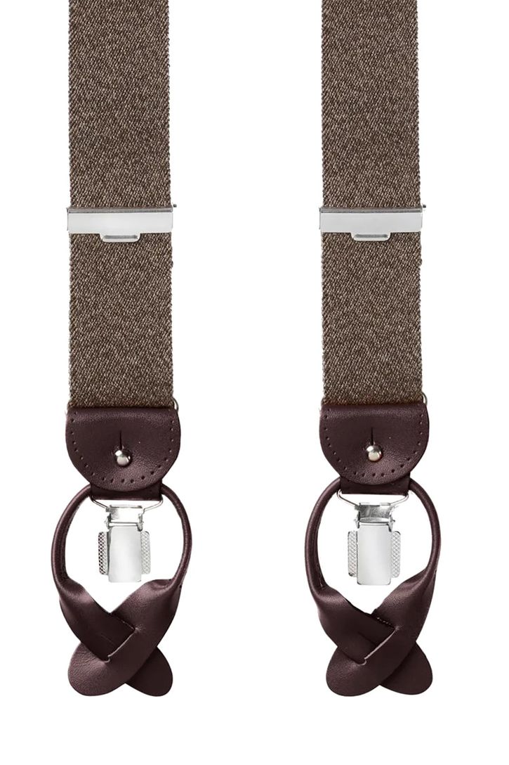 Profuomo bretels gemeleerd bruin