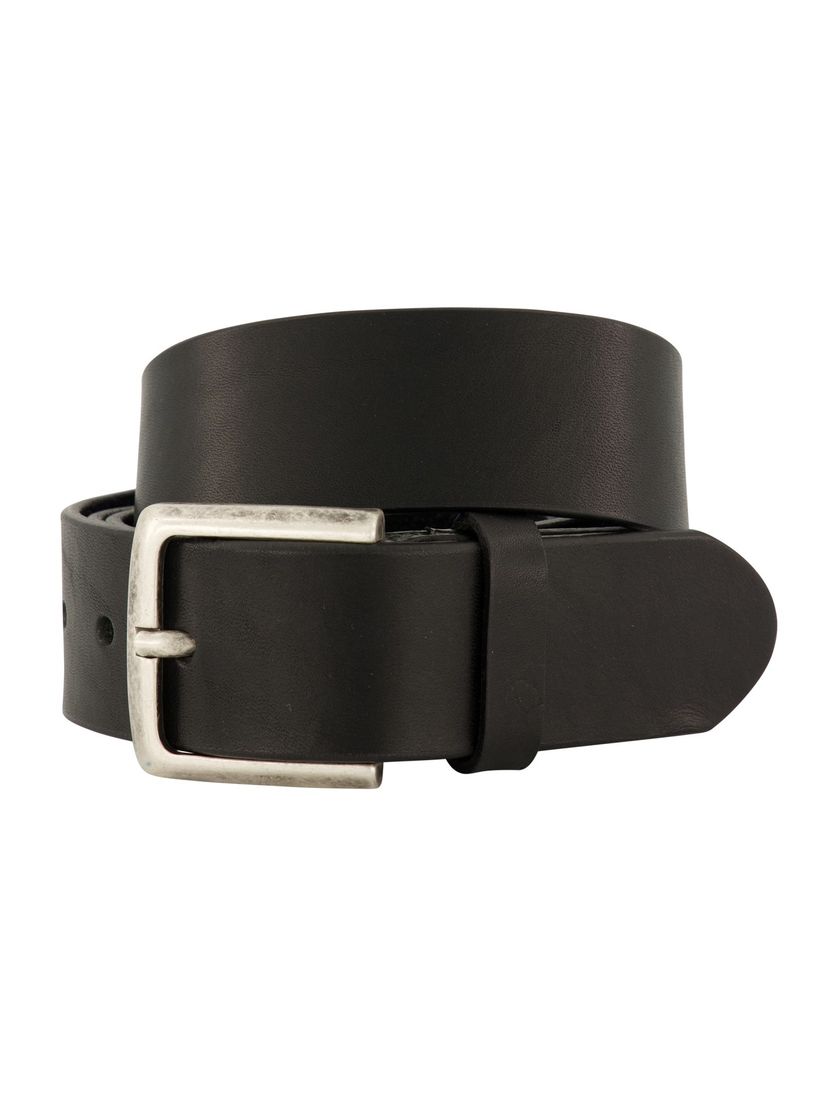 Zwart lederen Lindenmann riem effen