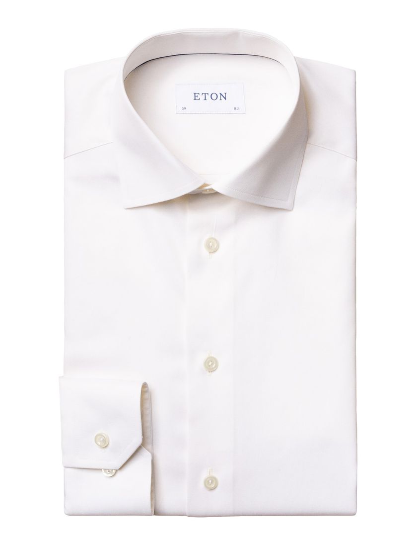 Eton business Twill overhemd slim fit beige effen