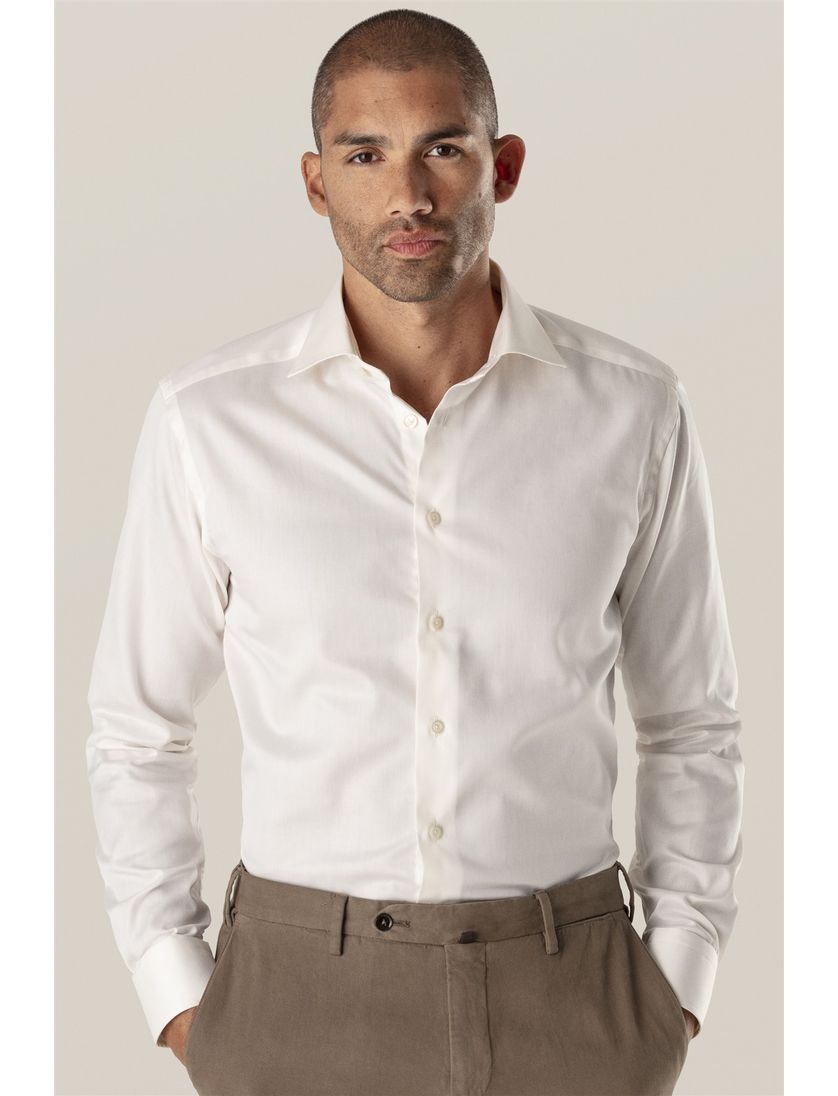Eton business Twill overhemd slim fit beige effen