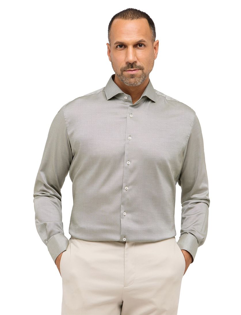 Eton business Twill overhemd slim fit beige effen