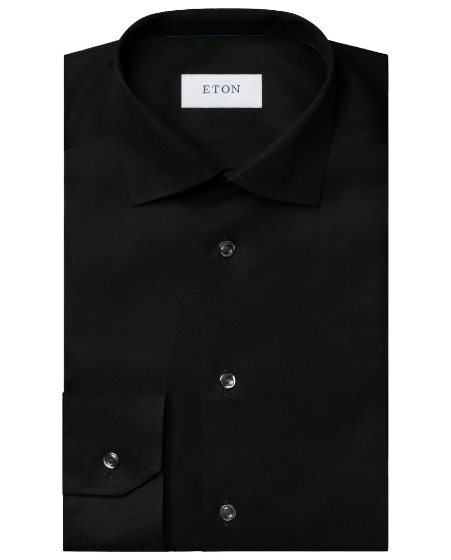 Eton business overhemd Slim Fit zwart effen