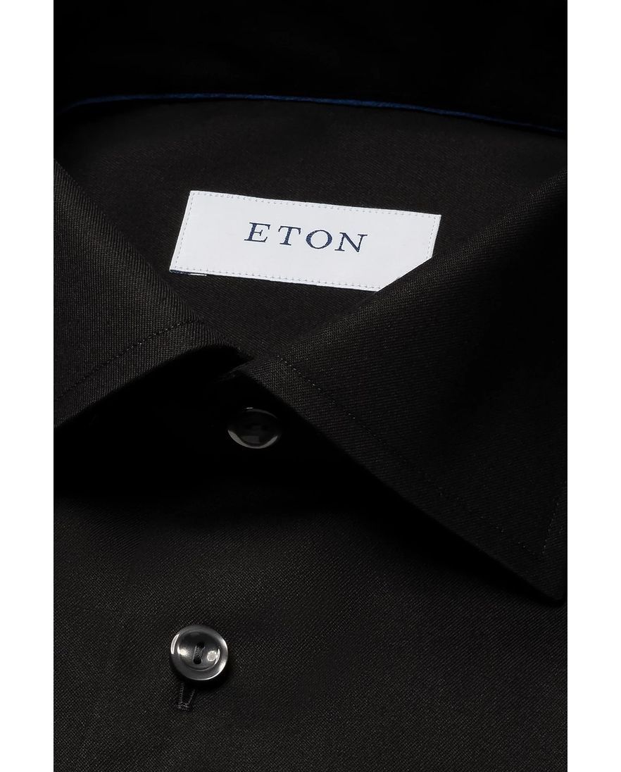 Eton business overhemd Slim Fit zwart effen