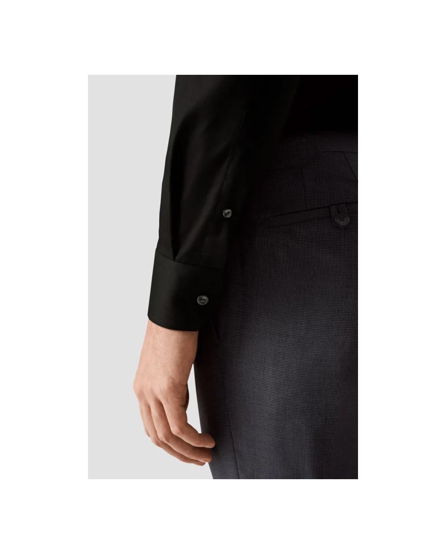 Eton business overhemd Slim Fit zwart effen