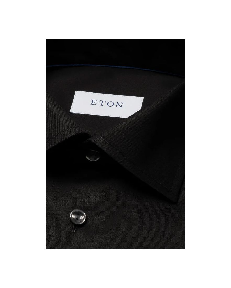 Eton business overhemd Slim Fit zwart effen