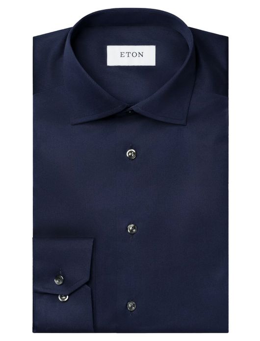 Donkerblauw overhemd Eton Slim Fit effen