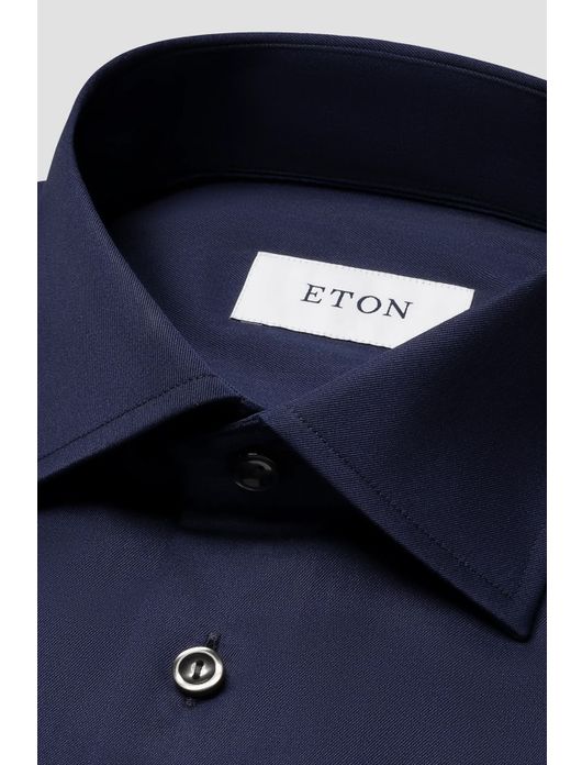 Donkerblauw overhemd Eton Slim Fit effen