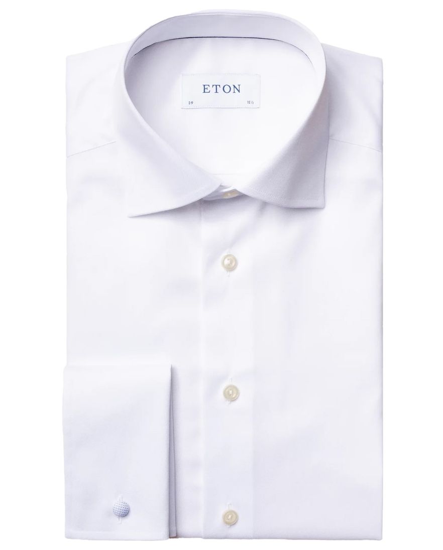Katoenen Eton Signature twill overhemd slim fit wit