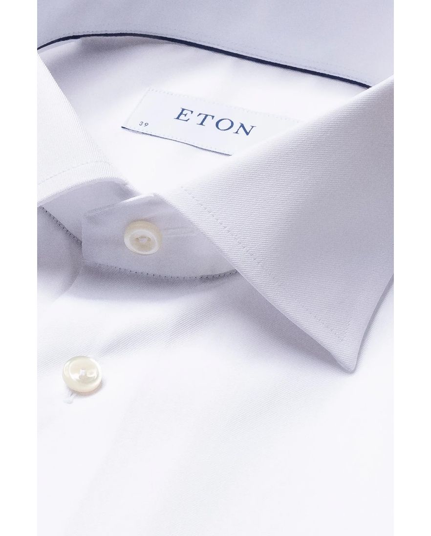 Katoenen Eton Signature twill overhemd slim fit wit