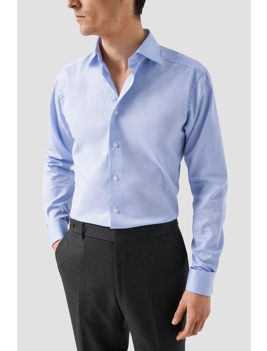 Eton overhemd Slim Fit lichtblauw Signature Twill