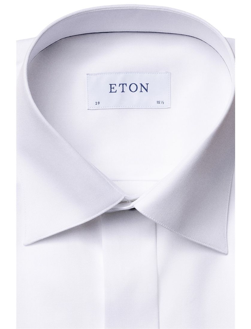 Contemporary fit katoenen overhemd wit smoking Eton