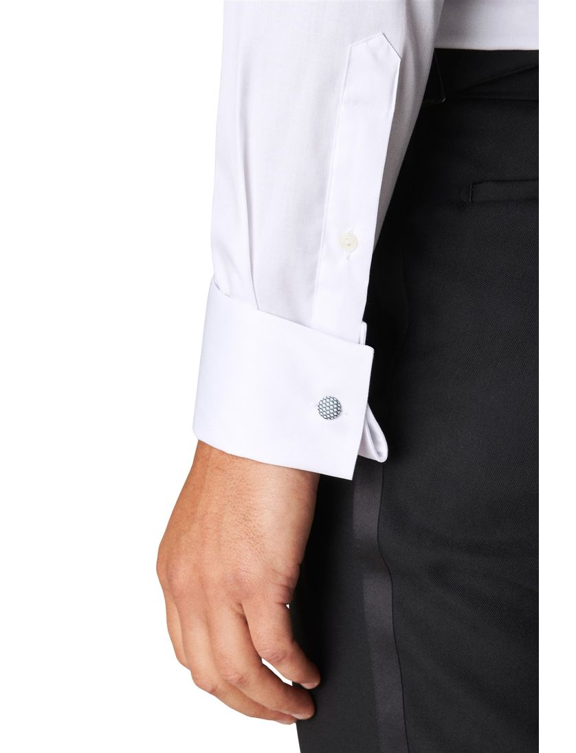 Contemporary fit katoenen overhemd wit smoking Eton